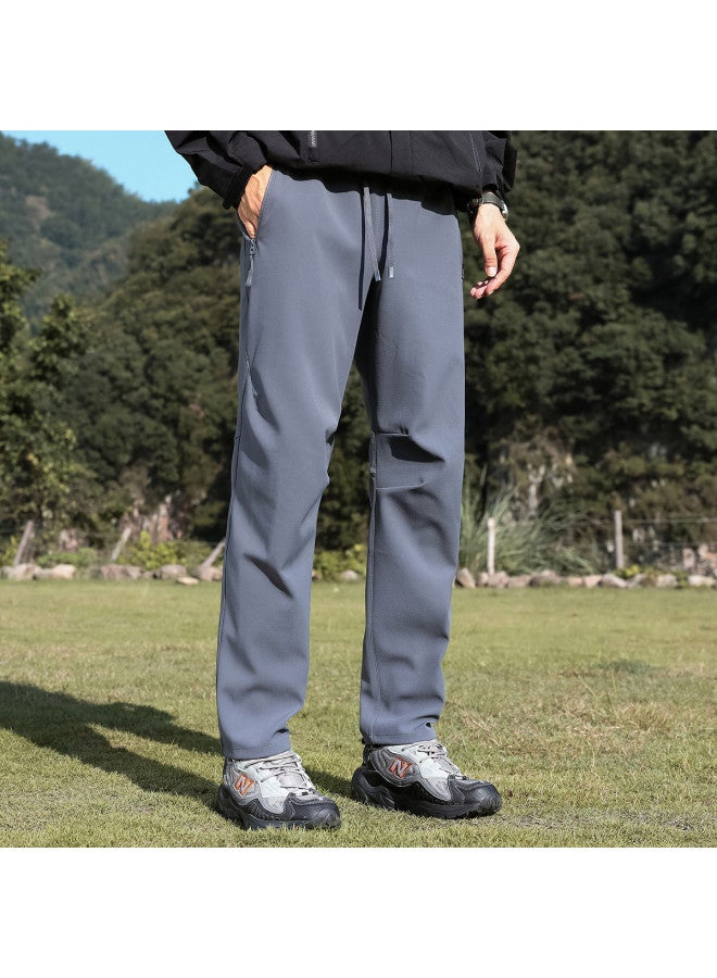 Fapai Winter Fleece Casual Pants Unisex Outdoor Casual Drawstring Waist Long Pants Softshell Pants - Image 5