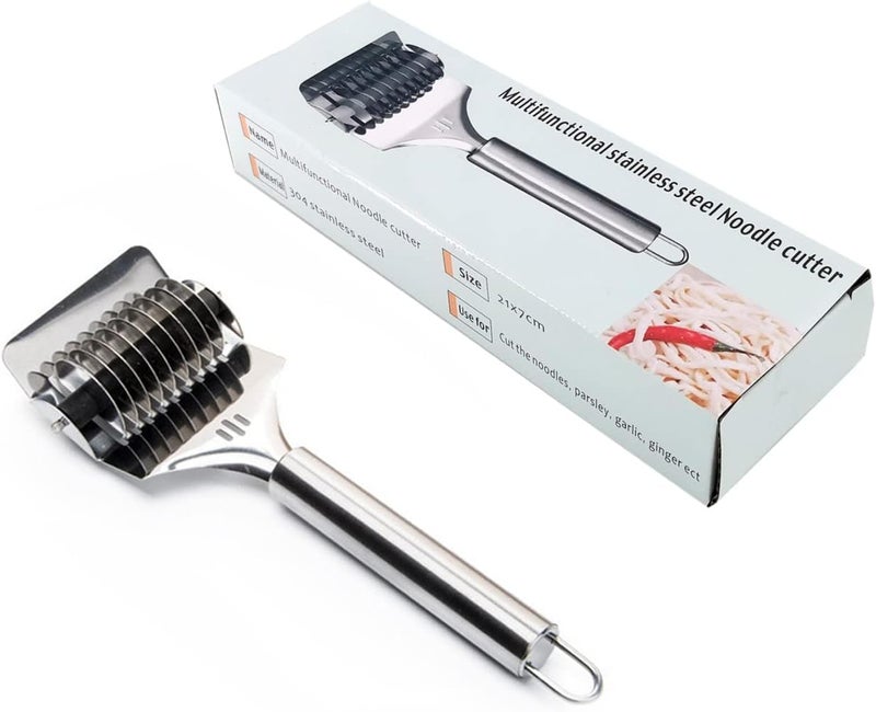 Rexez Noodle Cutter, Pasta Roller Tool for Homemade Noodles, Stainless Steel Noodle Maker for Kitchen Cooking Tools (Stainless Steel) - Image 1