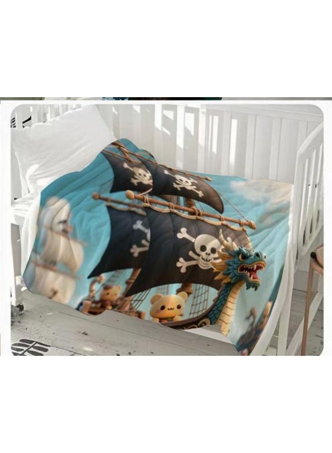 عام بطانية رقيقة من الفانيلا الكرتونية للأطفال والرضع (دافئة ومريحة، ومناسبة للنوم والألعاب) 70 سم * 100 سم - Image 1