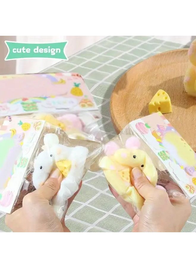 2pcs Any Color 3inch Big Squishy Hamster TPR Fidget Toys Cheese Paw Print Sensory Play - Image 4