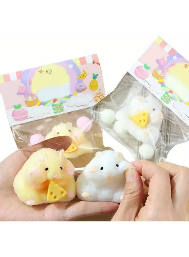 2pcs Any Color 3inch Big Squishy Hamster TPR Fidget Toys Cheese Paw Print Sensory Play - Image 5