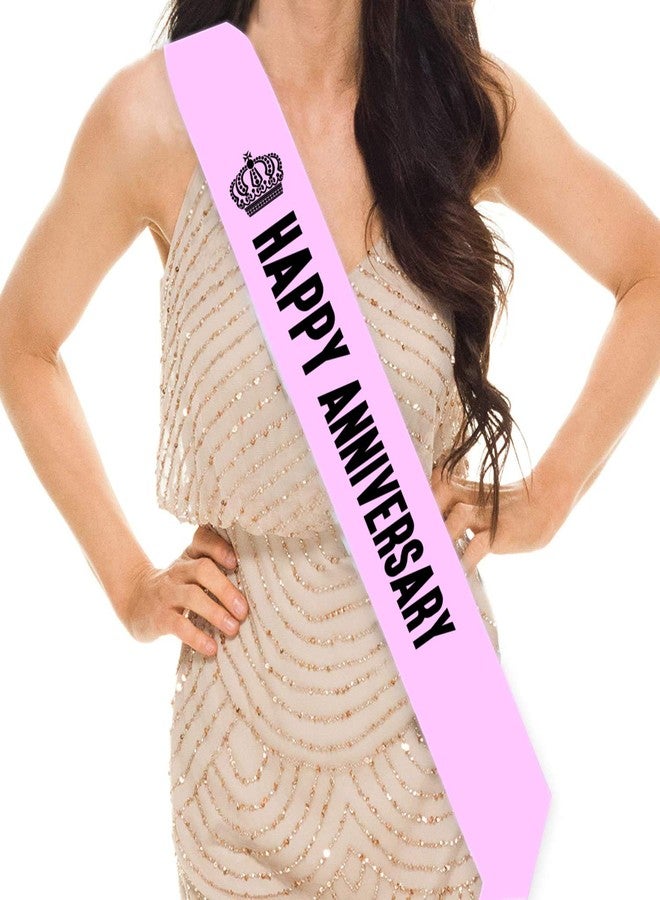 Hubops happy anniversary Sash for Party Decoration Combo Pack (blue and pink) - Image 2