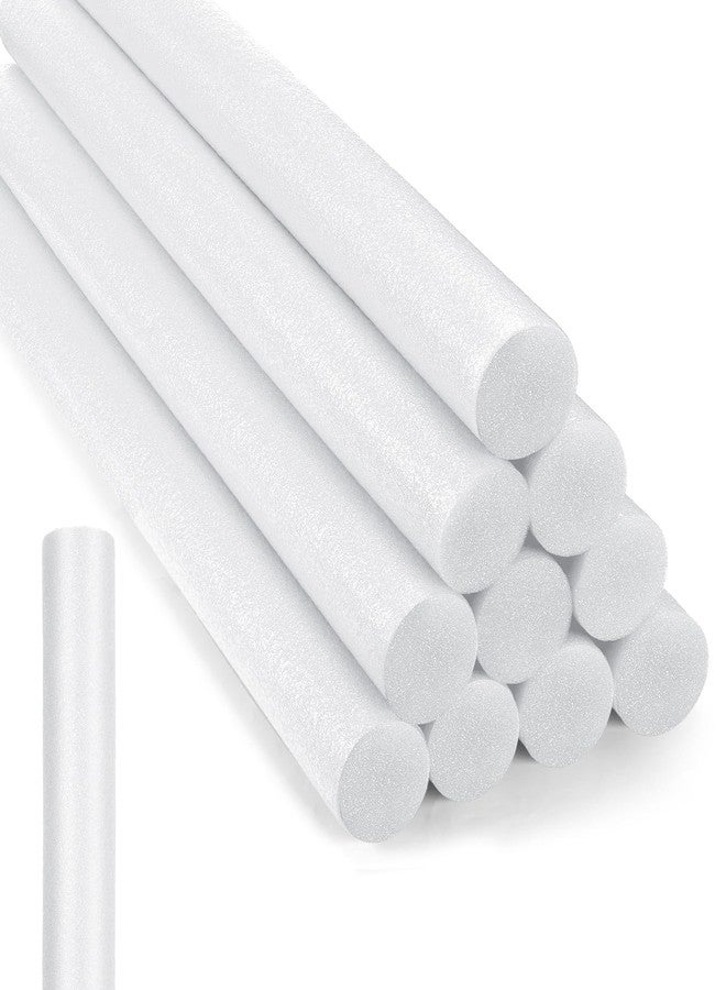Kathfly 12 Pcs Floating Pool Noodles Foam Tube 1.5 x 35 Inches Floating Foam Tube Round Solid Noodle for Adults Swimming Craft Project(White) - Image 1