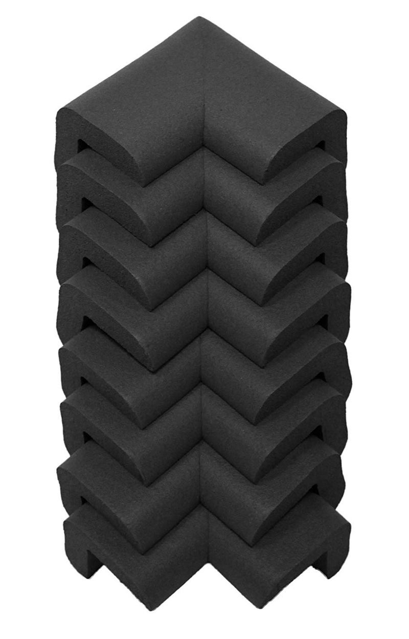 Kidkusion Corner Cushions, Black - 8 Pack | Foam Safety; Table Protector; Furniture Safety; Edge Guard - Image 1