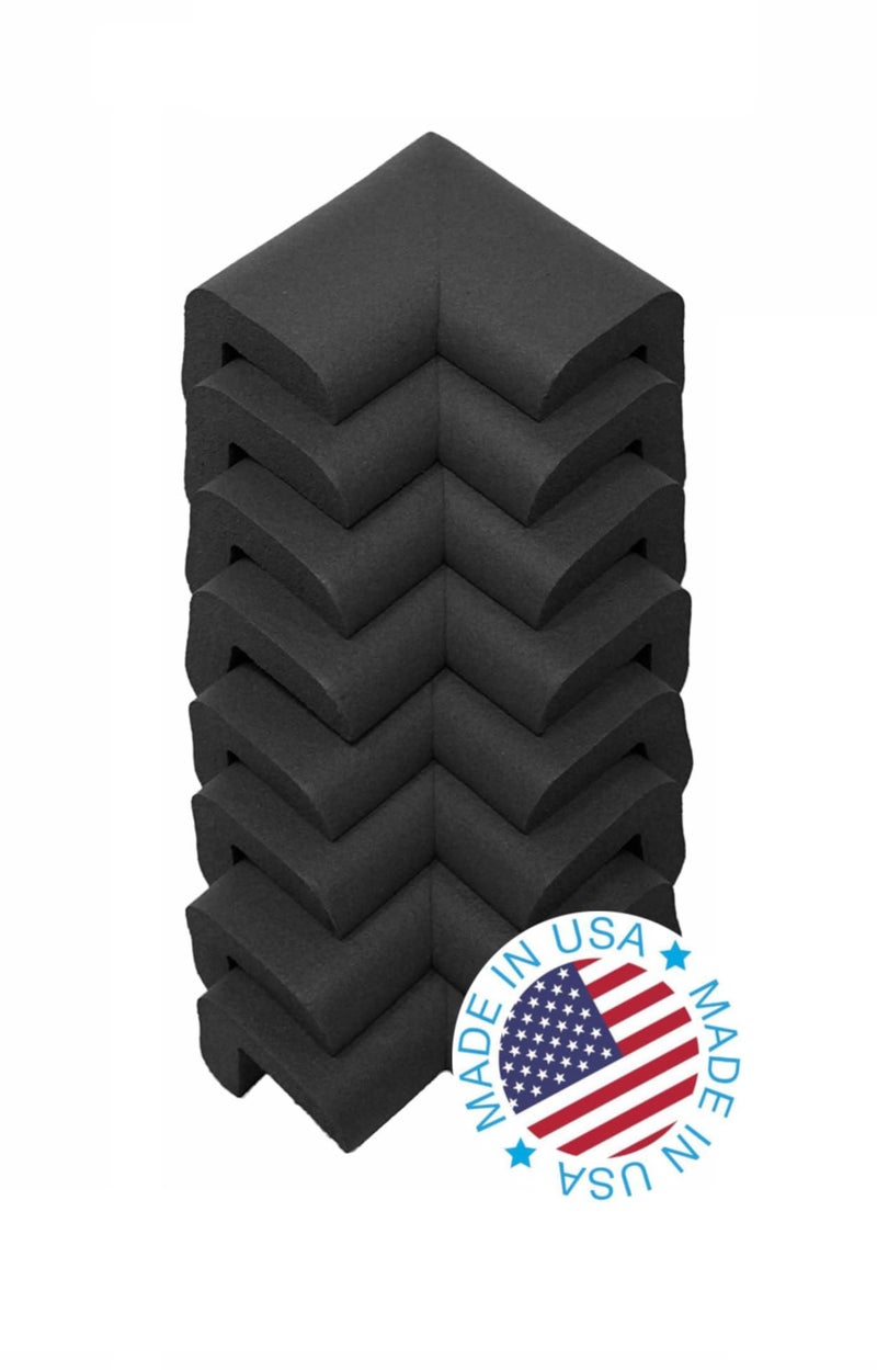 Kidkusion Corner Cushions, Black - 8 Pack | Foam Safety; Table Protector; Furniture Safety; Edge Guard - Image 5
