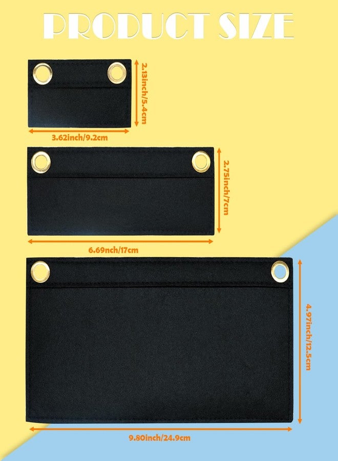 CUTEABC Purse Organizer Insert,3 Pcs Wallet Insert for Chain Strap,Felt Purse Organizer Inserts for Pochette,Black Envelope Bag Organizer Flip Wallet Inserts Liner DIY Conversion for Women Clutch Crossbody - Image 3