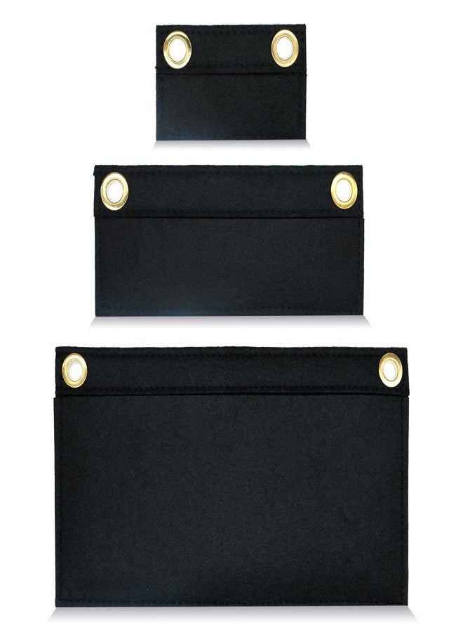 CUTEABC Purse Organizer Insert,3 Pcs Wallet Insert for Chain Strap,Felt Purse Organizer Inserts for Pochette,Black Envelope Bag Organizer Flip Wallet Inserts Liner DIY Conversion for Women Clutch Crossbody - Image 1