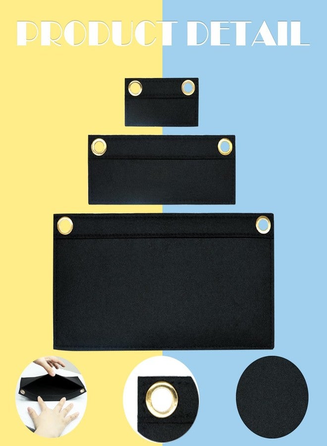 CUTEABC Purse Organizer Insert,3 Pcs Wallet Insert for Chain Strap,Felt Purse Organizer Inserts for Pochette,Black Envelope Bag Organizer Flip Wallet Inserts Liner DIY Conversion for Women Clutch Crossbody - Image 4