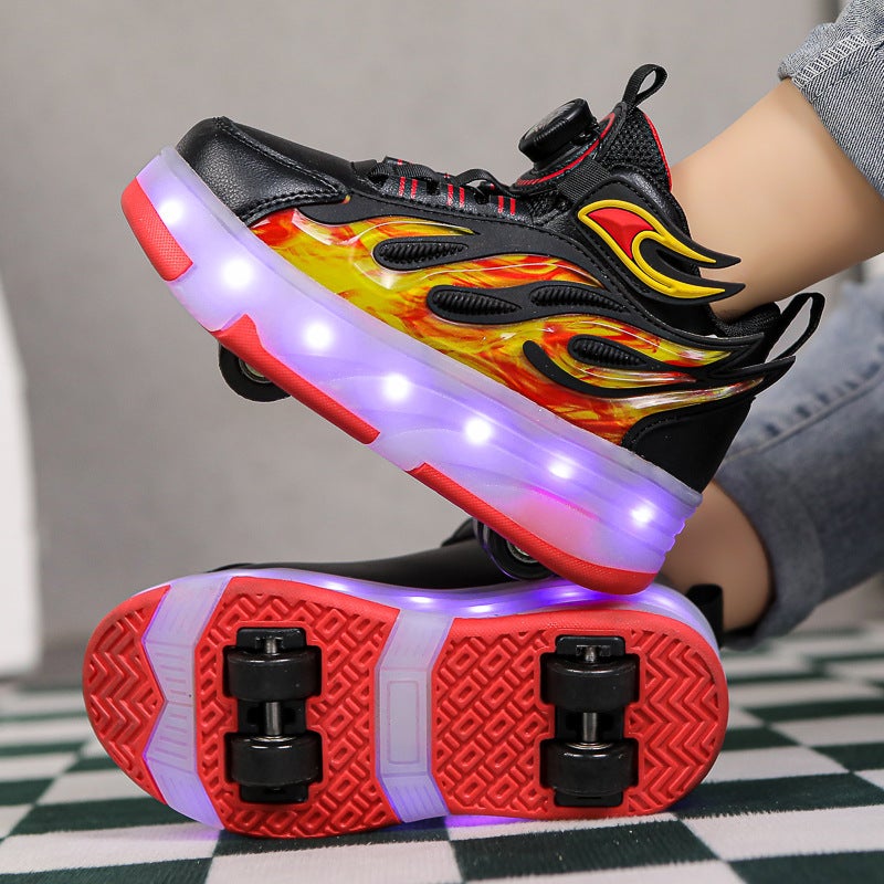 Affordable Kids' Roller Skates Wholesale - 4-Wheel Transforming Glowing Skateboard for Girls and  Boys - Image 4