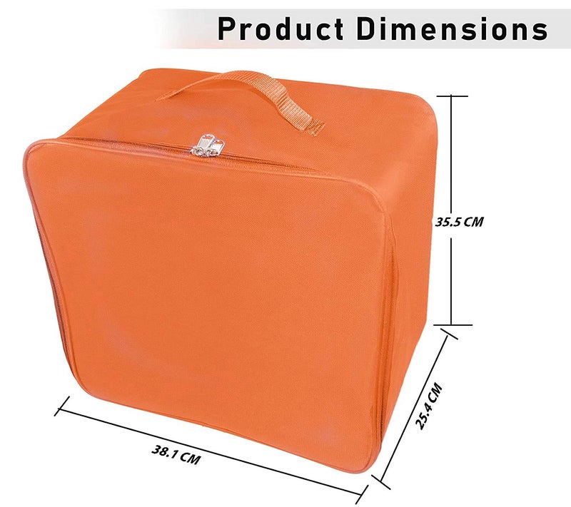 TULMAN 2 Pack Nylon Wardrobe Bag 34L Underbed Storage MoistureProof Saree Cover with Zipper Closure Handle Heavy Duty Orange 381 x 254 x 355 cm SpaceSaving Storage for Clothes - Image 2