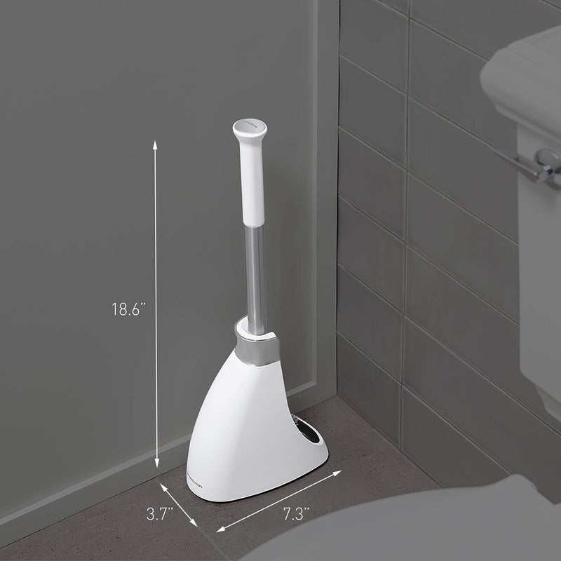 simplehuman فرشاة مرحاض بسيطة مع حاملة، فولاذ مقاوم للصدأ، أبيض - Image 5