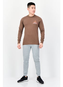 adidas Originals Men Sportswear Fit Long Sleeve Outdoor T-shirt, Dark Taupe  - Image 3