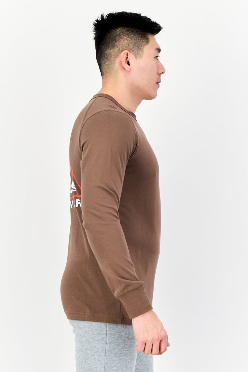 adidas Originals Men Sportswear Fit Long Sleeve Outdoor T-shirt, Dark Taupe - Image 4