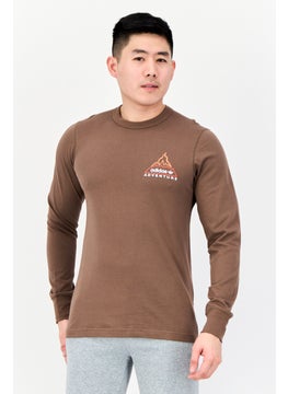 adidas Originals Men Sportswear Fit Long Sleeve Outdoor T-shirt, Dark Taupe  - Image 1