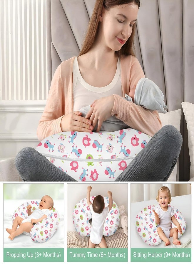 TOYSILO Adjustable Nursing & Breastfeeding Pillow for Baby – Multi-Use Feeding Support Cushion for Bottle Feeding, Tummy Time & Sitting – Soft Removable Cover Washable, (Safari) - Image 3