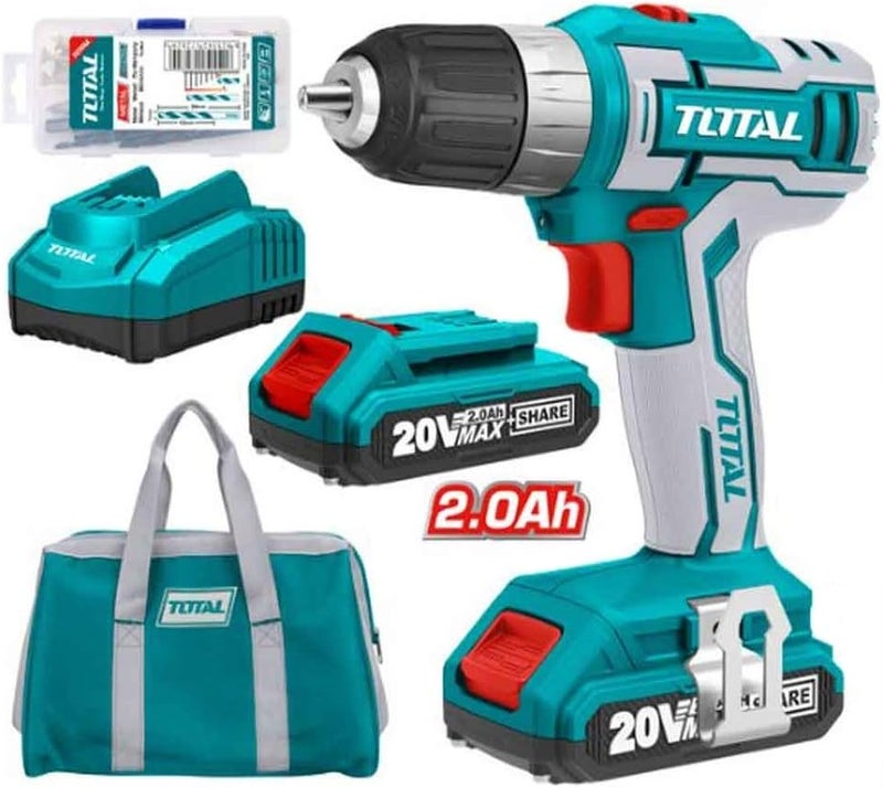 TOTAL Tdli2002 Lithium-Ion Cordless Drill With High Performance - Multi Colour - Image 2