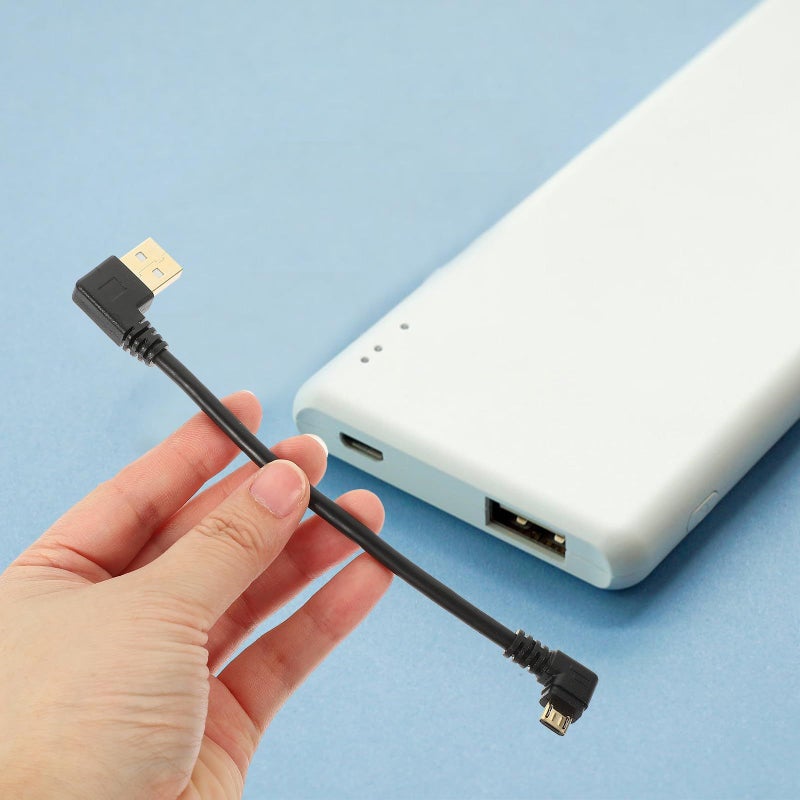 3pcs 6 Inch Right Angle Micro USB Cable Fast Charging Data Sync For Smartphones Tablets White - Image 5