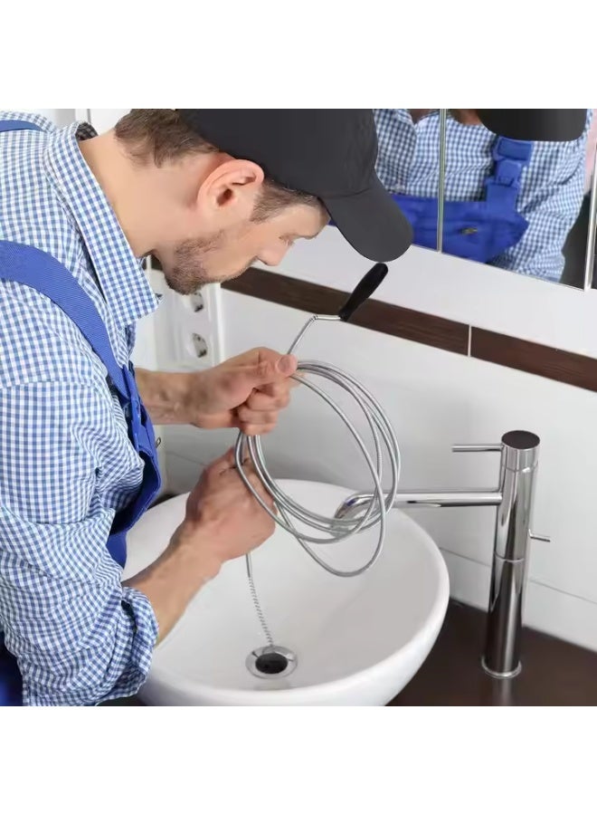 3-meter Manual Spiral Drain Cleaner Tool – Handheld Pipe Unclogging Snake for Toilet, Sink, Shower & Kitchen – Heavy Duty Steel Wire Drain Auger – Durable Rust-Resistant Design – Flexible Plumbing Cleaning Tool for Home Use – Easy to Use Manual Operation – No Power Needed – High-Grade Sewer Cleaner for Clogs & Blockages  - Image 4