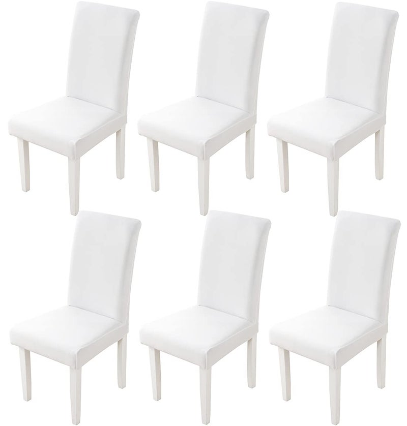 Bukela Chair Covers, Set of 6, Elastic Seat Covers, Washable, Universal for Dining Room, Kitchen, Restaurant, Hotel, Protects Against Stains (48-58 cm) - Image 1
