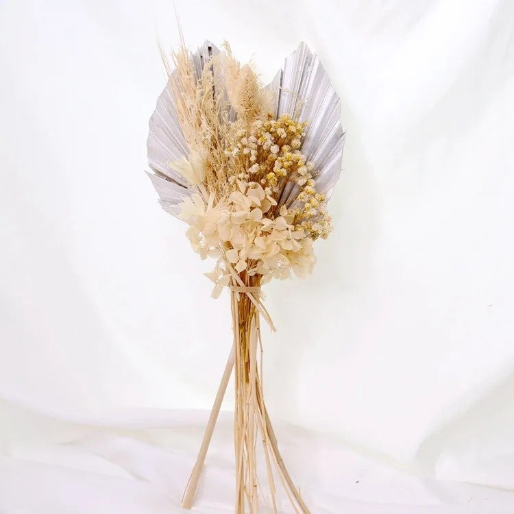 Bluejw Ychon Dried Palm Leaf Cake Topper, Natural Dried Flower Bouquet Cupcake Topper - Reusable Dried Plants Cake Decorations - Image 1