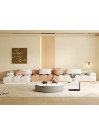 Swedish Wood and Linen L-Shape Sofa - Off White and Brown - pzsku/Z12BB70B8B101FDA0F84BZ/45/_/1730998342/d0d1613f-0882-4096-b014-21929e23f1af