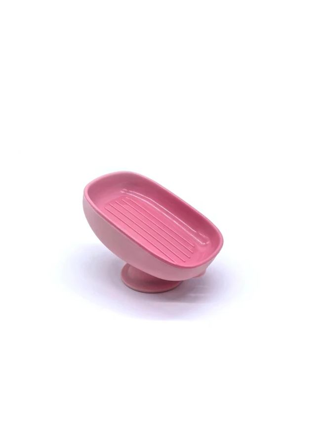 Blue Adjustable Angle Soap Dish Wall Mounted Oval Plastic Soap Holder With Drain Removable Suction Cup Tray - Image 3