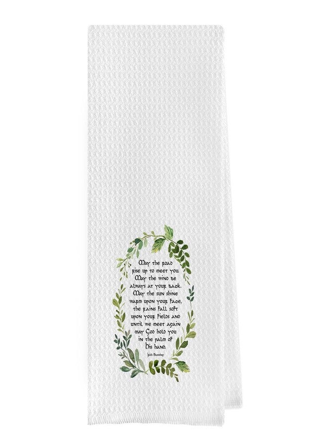 Geqtt Irish Blessing Dish Towel - Irish Gifts Decorative Waffle Weave Kitchen Towels, Irish Gifts Hand Towels, Irish Tea Towels, Irish Gifts for Women, St. Patrick's Day Gifts (16×24 Inches) - Image 1