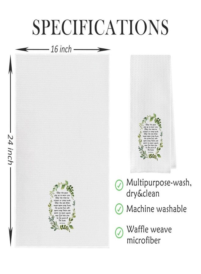 Geqtt Irish Blessing Dish Towel - Irish Gifts Decorative Waffle Weave Kitchen Towels, Irish Gifts Hand Towels, Irish Tea Towels, Irish Gifts for Women, St. Patrick's Day Gifts (16×24 Inches) - Image 5