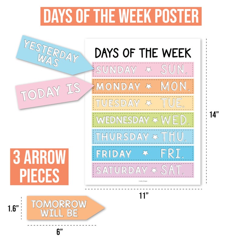 Hadley Designs Classroom Calendar Set Bulletin Board Decorations - School Calendar for Classroom Elementary, Preschool Must Haves, Homeschool & Daycare Essentials, Teacher Calendars - Image 3