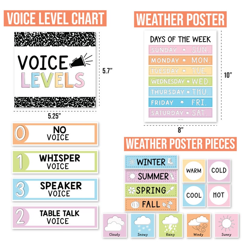 Hadley Designs Classroom Calendar Set Bulletin Board Decorations - School Calendar for Classroom Elementary, Preschool Must Haves, Homeschool & Daycare Essentials, Teacher Calendars - Image 4