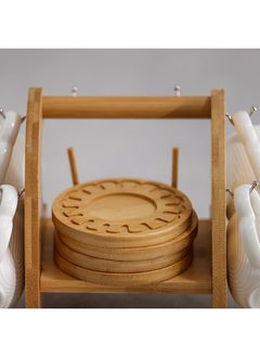 DANUBE HOME Princess 13 Piece Tea Set Porcelain Bamboo Elegant Tea Service Collection High Quality Tea Set For Home Kitchen & Dining Room L30.5xW20xH17cm White  - Image 5