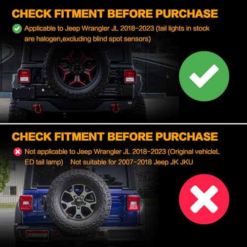 OKSIWA Full LED Tail Light Fit for 2018 2019 2020 2021 2022 2023 Jeep Wrangler JL(For Stock Halogen Model to Upgrade to FULL LED),LED Rear Light Set Brake Lamp Tail Lamp Assembly,Clear Lens - Image 3