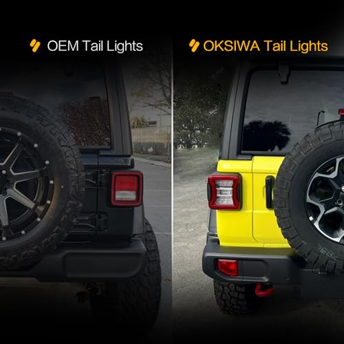 OKSIWA Full LED Tail Light Fit for 2018 2019 2020 2021 2022 2023 Jeep Wrangler JL(For Stock Halogen Model to Upgrade to FULL LED),LED Rear Light Set Brake Lamp Tail Lamp Assembly,Clear Lens - Image 4