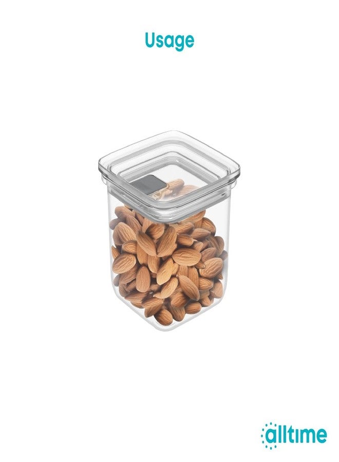 All Time Plastic Modular Storage Container With Silicone Gasket Lid |100% Airtight & Food Grade Safe Container | Kitchen Storage Container| Multipurpose jar, 450 ml| Transparent - Image 4