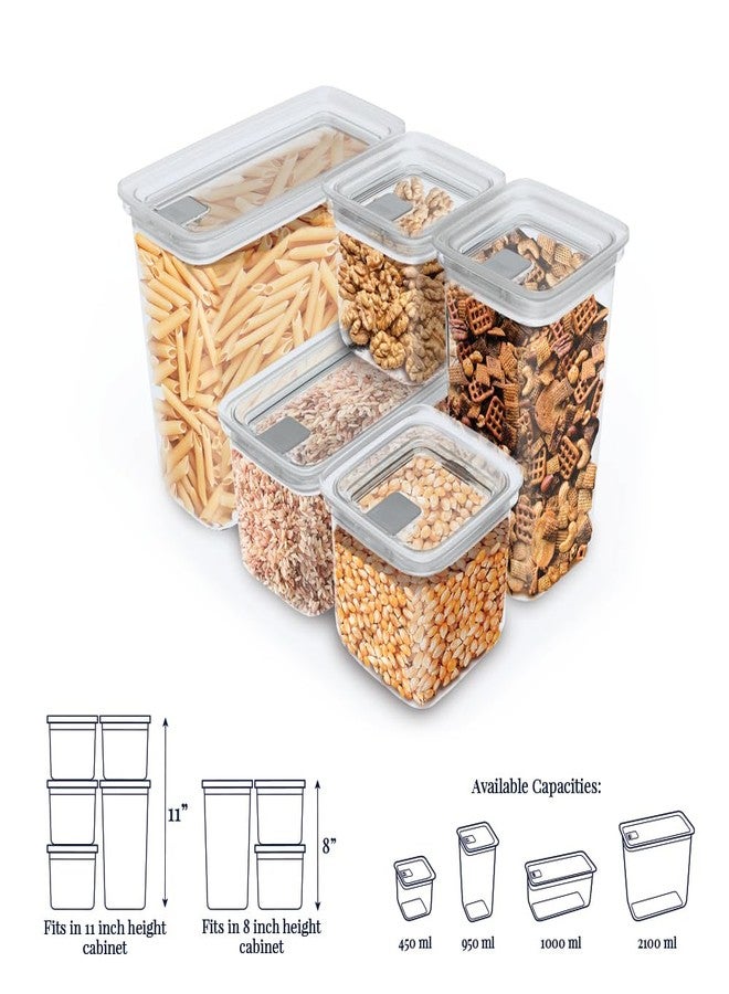 All Time Plastic Modular Storage Container With Silicone Gasket Lid |100% Airtight & Food Grade Safe Container | Kitchen Storage Container| Multipurpose jar, 450 ml| Transparent - Image 5