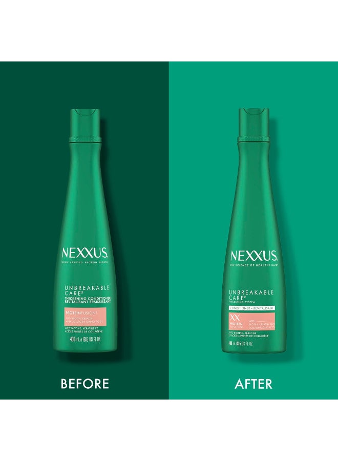 Nexxus Unbreakable Care Thickening Conditioner with Keratin, Collagen, Biotin for Fine and Thin Hair 13.5 oz - Image 3