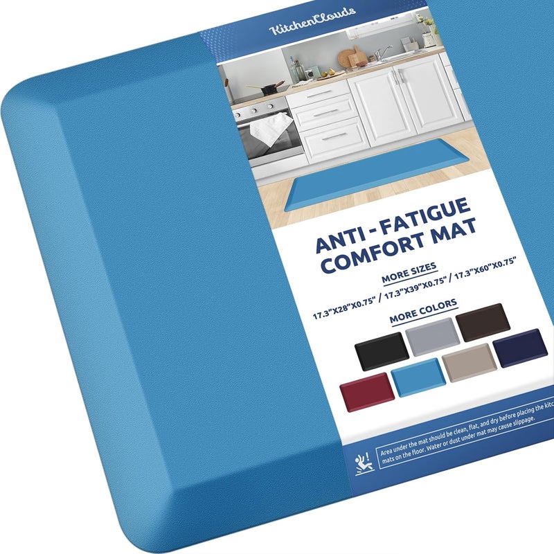 KitchenClouds Kitchen Mat Cushioned Anti Fatigue Kitchen Rug 0.75inch Waterproof Non Slip Kitchen Rugs and Mats Standing Desk Mat Comfort Floor Mats for Kitchen Sink Office (17.3"x39",Green) - Image 1