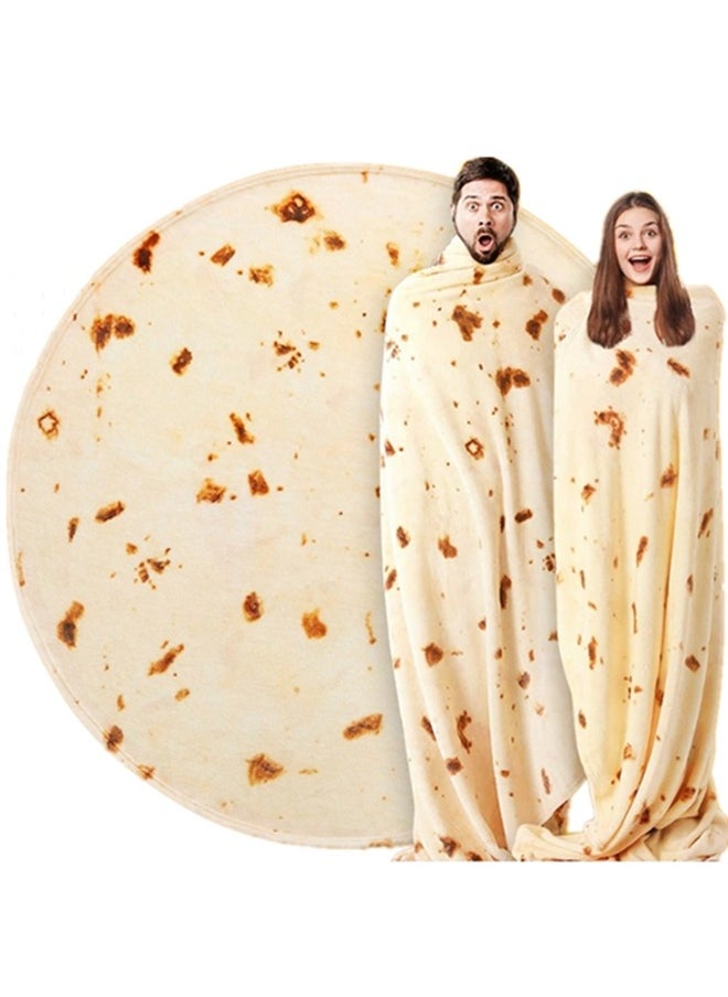 Beauenty Soft And Comfortable Pancake Blanket,interesting And Novel Food Throw Blanket,adult And Children's Tortilla Blanket,flannel Taco Blanket, Bedroom,living Room And Children's Room (60 Inches)  - Image 1