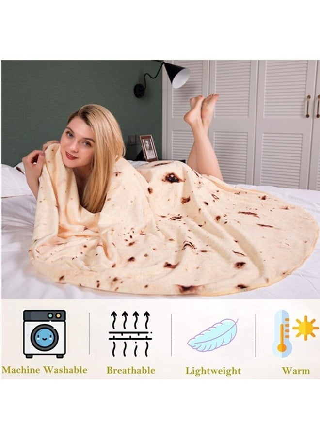 Beauenty Soft And Comfortable Pancake Blanket,interesting And Novel Food Throw Blanket,adult And Children's Tortilla Blanket,flannel Taco Blanket, Bedroom,living Room And Children's Room (60 Inches)  - Image 3