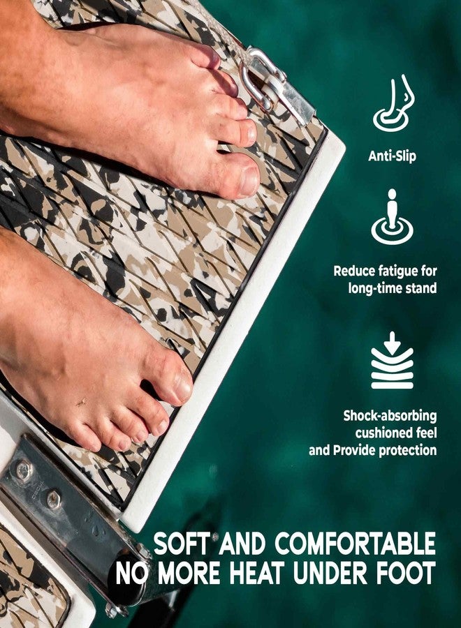 FOCEAN Boat Flooring EVA Foam Boat Decking Camo Marine Flooring Self-Adhesive Marine Mat for Motorboat RV Yacht Kayak, 47.2''x 15.7'', Desert Camo - Image 4