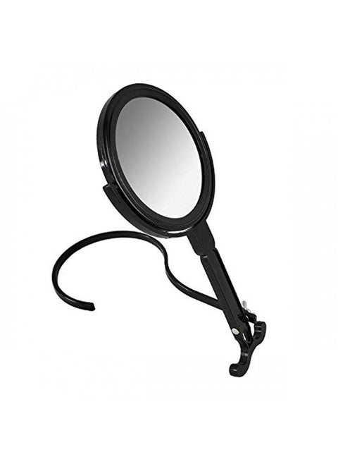Rucci Round Portable Lightweight 5x/1x Magnifying Neck Mirror Piano Black - 4.25" Diameter x 0.25" x 11"H, Black