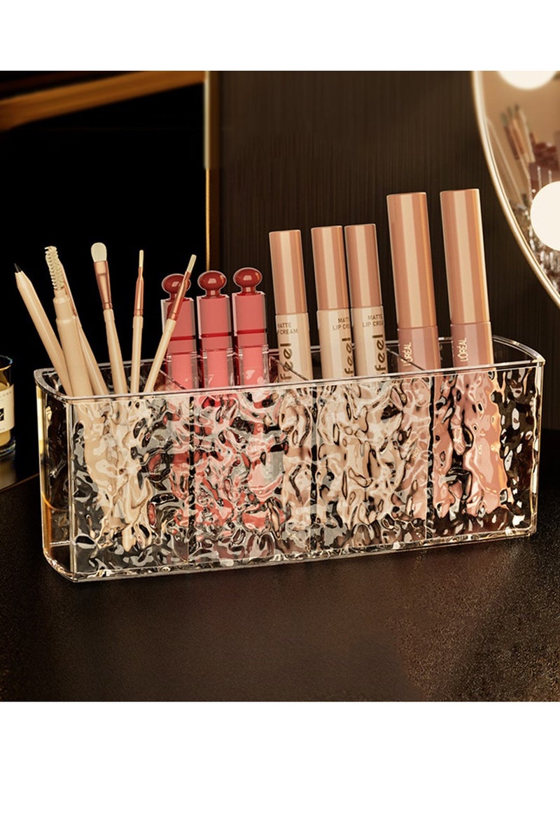 الماء التموج واضح الماكياج فرشاة تخزين مربع الاكريليك Dresser الرائعة أحمر الشفاه منظم مربع المرأة الحمام الماء الماكياج أداة حامل - Image 1