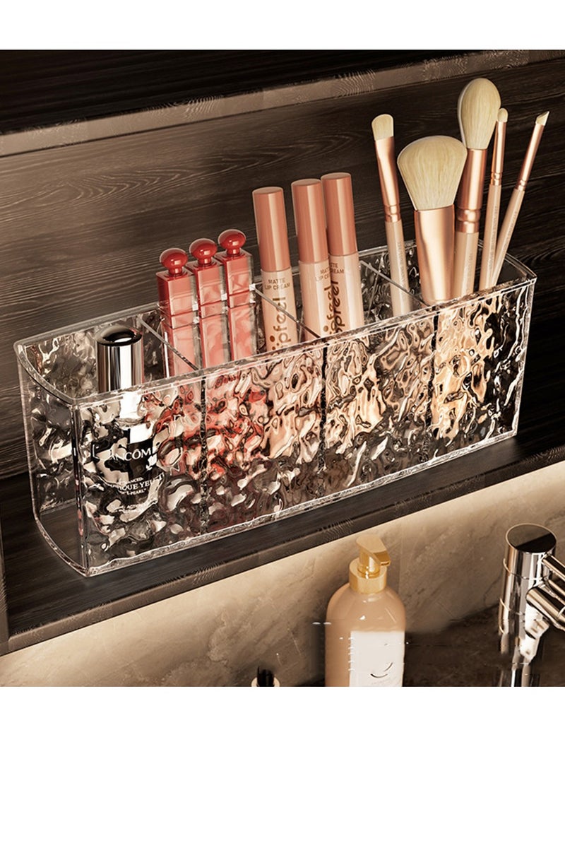 الماء التموج واضح الماكياج فرشاة تخزين مربع الاكريليك Dresser الرائعة أحمر الشفاه منظم مربع المرأة الحمام الماء الماكياج أداة حامل - Image 2