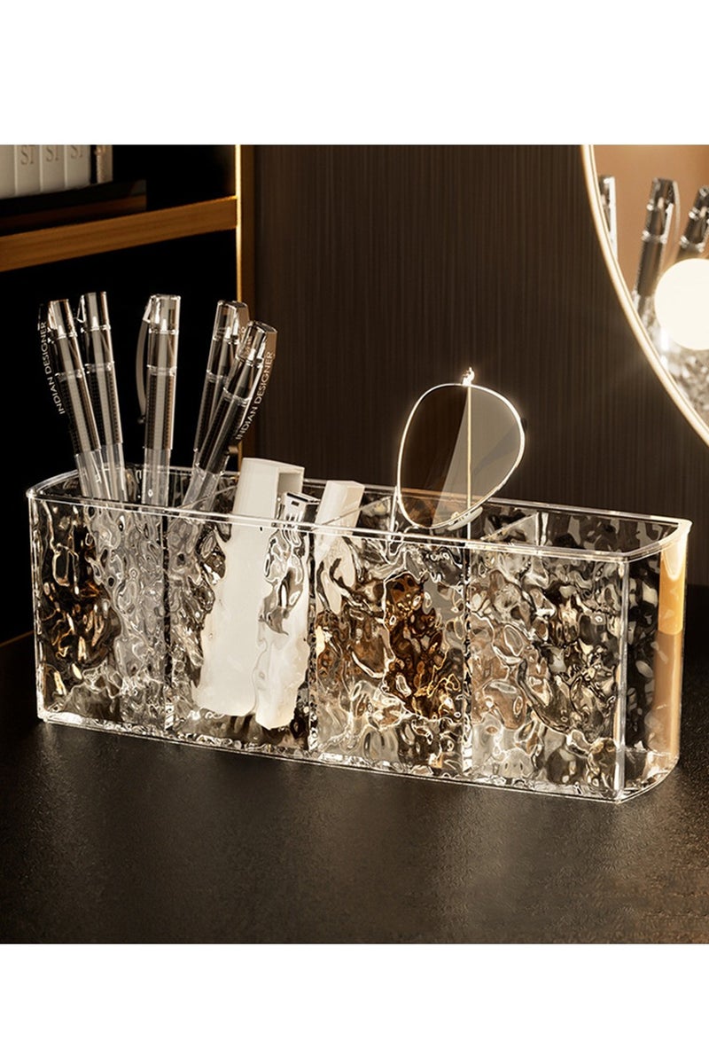 الماء التموج واضح الماكياج فرشاة تخزين مربع الاكريليك Dresser الرائعة أحمر الشفاه منظم مربع المرأة الحمام الماء الماكياج أداة حامل - Image 5