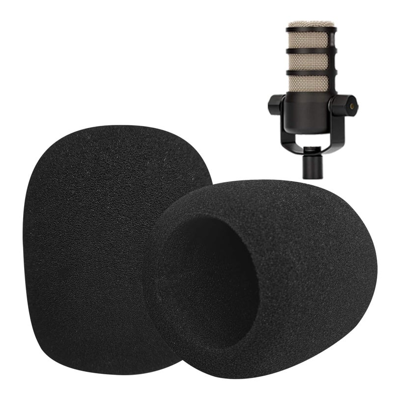 Boseen Pop Filter Foam Mic Cover Compatible with Rode PodMic NT1-A NT-USB NT2-A Procaster Podcaster Microphones Effectively Reduce Noise (2 Packs) - Image 1