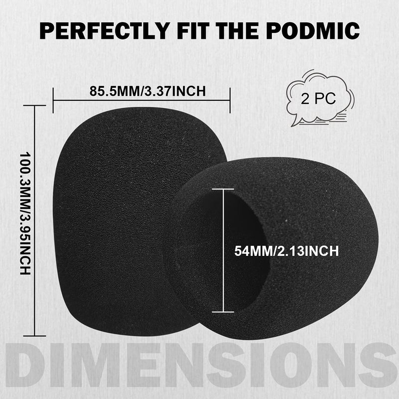 Boseen Pop Filter Foam Mic Cover Compatible with Rode PodMic NT1-A NT-USB NT2-A Procaster Podcaster Microphones Effectively Reduce Noise (2 Packs) - Image 3