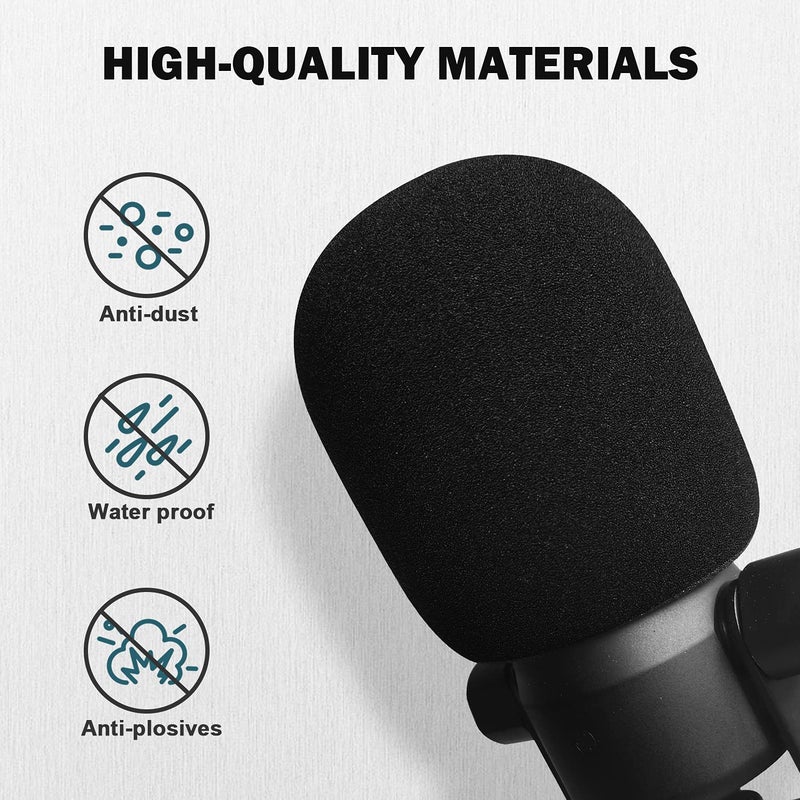 Boseen Pop Filter Foam Mic Cover Compatible with Rode PodMic NT1-A NT-USB NT2-A Procaster Podcaster Microphones Effectively Reduce Noise (2 Packs) - Image 2