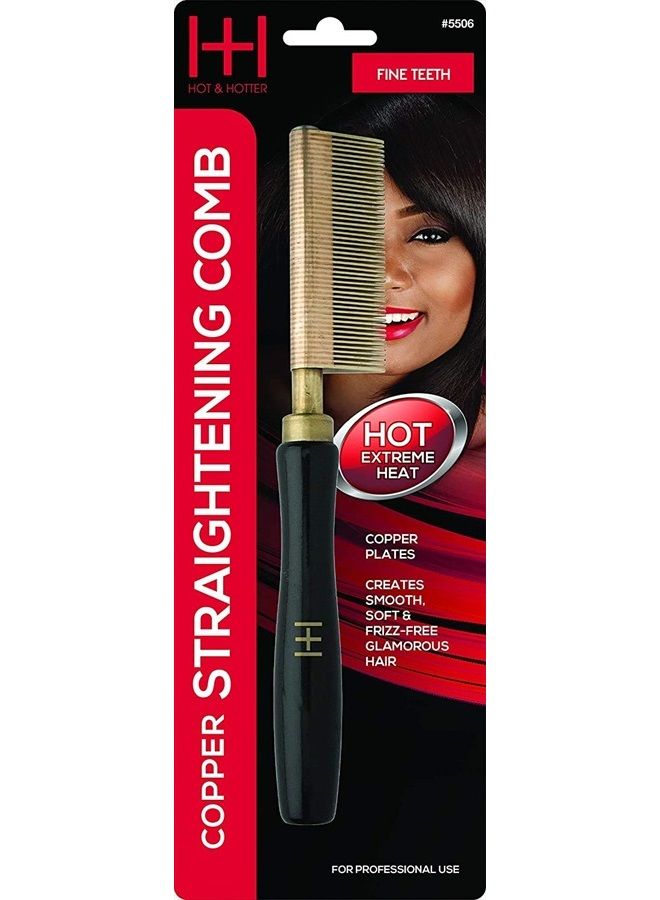 Annie Straightening Comb, Fine Teeth with Copper - Image 1