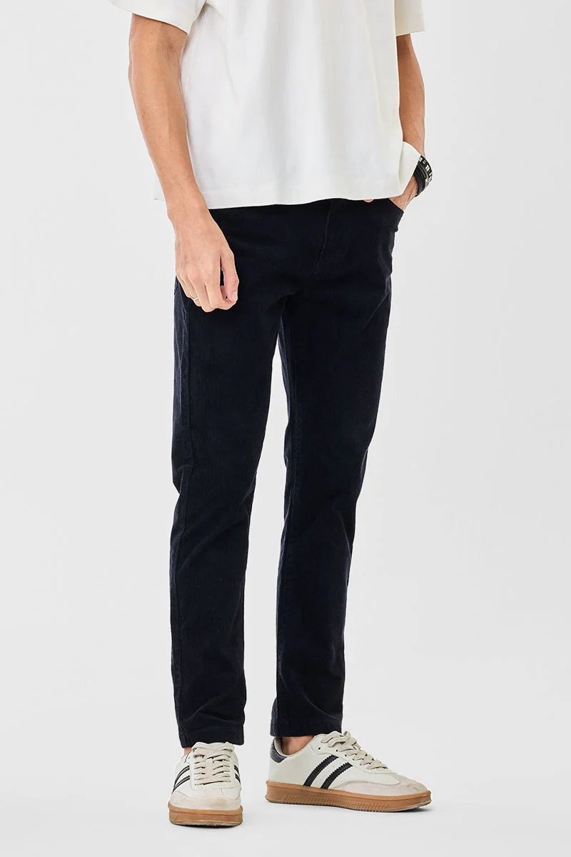 سنيتش بنطلون كوردروي مطاطي بقصة عادية