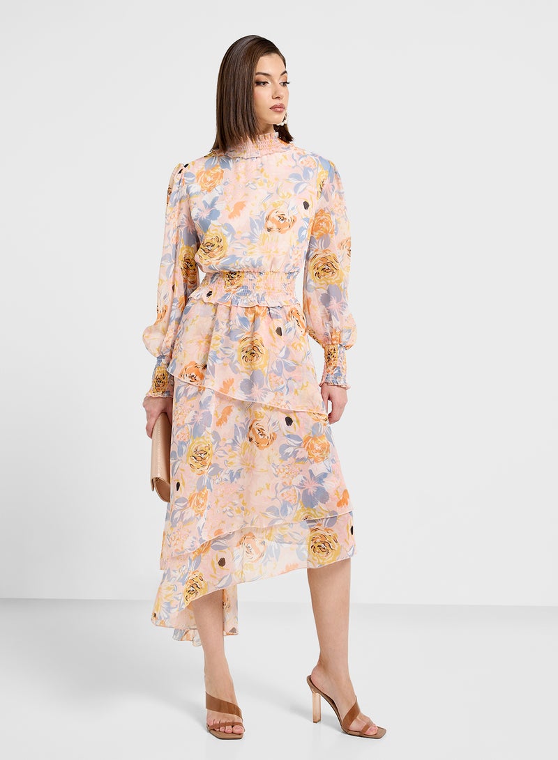 ايلا فستان طبقات بنقشة الزهور - Image 4